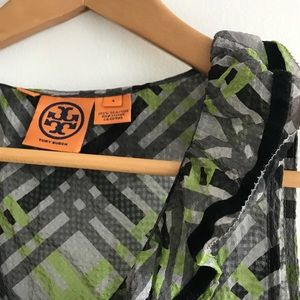 Tory Burch silk shirt with velvet trim